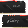 Оперативная память (DDR4, 64Gb(2*32Gb, 3200MHz), Kingston FURY BEAST, KF432C16BBAK2/64, отличное, Черные радиаторы с RGB подсветкой)