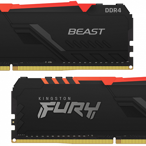 Оперативная память (DDR4, 64Gb(2*32Gb, 3200MHz), Kingston FURY BEAST, KF432C16BBAK2/64, отличное, Черные радиаторы с RGB подсветкой)