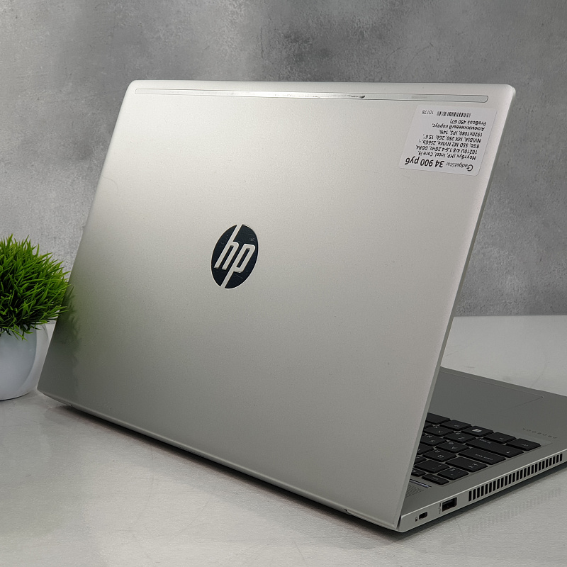 Ноутбук (HP, ProBook 450 G7, Intel, Core i5, 10210U 4/8 1.6-4.2GHz, DDR4, 8Gb, SSD M2 NVMe, 256Gb, -, NVIDIA, MX 250, 2Gb, 15.6", 1920x1080, IPS, 14%, Алюминиевый корпус)