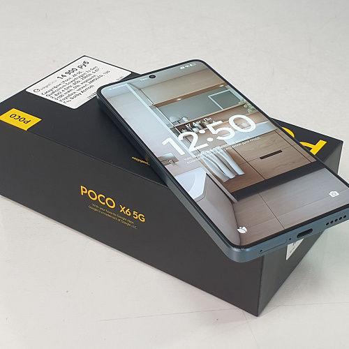 Смартфон (Poco, X6 5G, Qualcomm Snapdragon  7s Gen 2, 8x2.4 GHz, 8Gb, 256Gb, 6.67", 5100 mAh, 0%, хорошее, Коробка, чехол, AMOLED, 120 Гц,  Dolby Atmos)