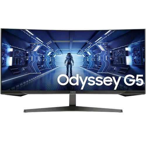Монитор (Samsung, Odyssey G5 C34G55TWWI, 34", 3440x1440, VA 165Hz, DisplayPort 1.4, HDMI 2.0, AUX., 1 ms, LED, отличное, полный комплект, Изогнутый дисплей, 1000R.)